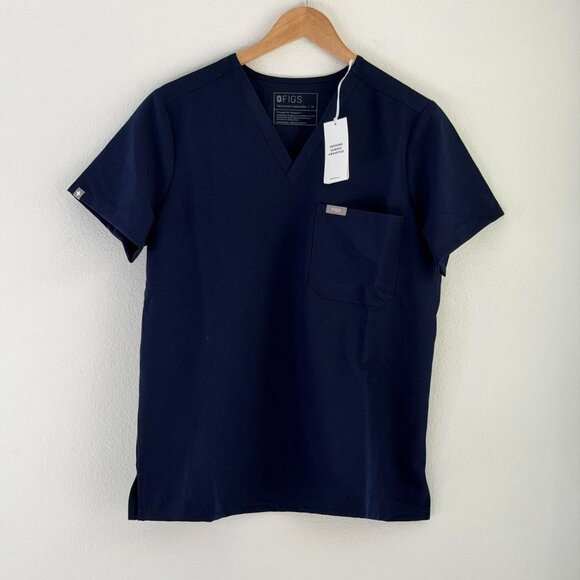 Figs Women's Catarina One Pocket Scrub Top in Navy, Size Medium - Picture 5 of 8
